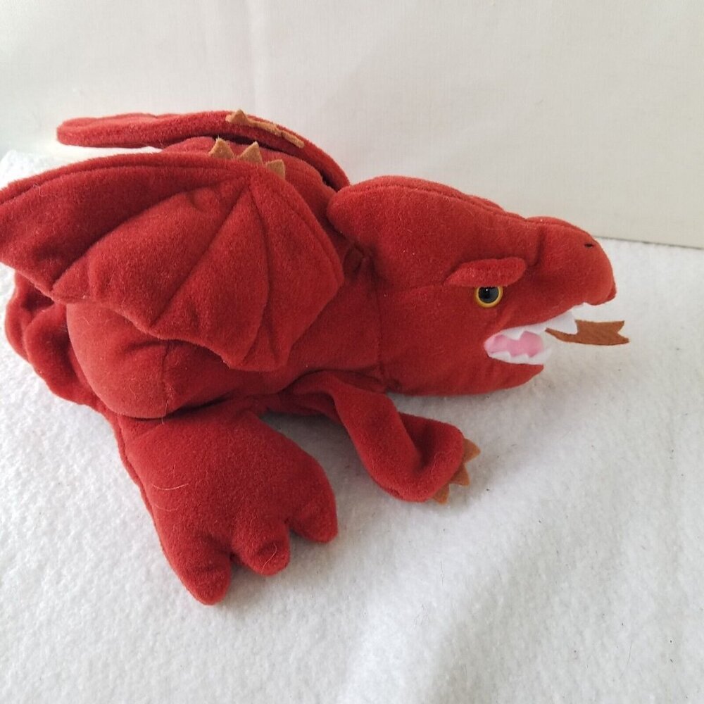 1995 Plush Creations Inc 8” Dinosaur Pterodactyl Plush Hand Puppet Toy brown